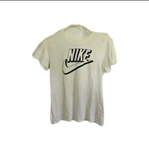 Nike Boys Dri-FIT Graphic T-Shirt White Black Big Logo Size Medium (10-12) GUC